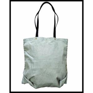 FEED Projects Tote Bag Mint Green Corduroy Black Leather Straps 25 Meals